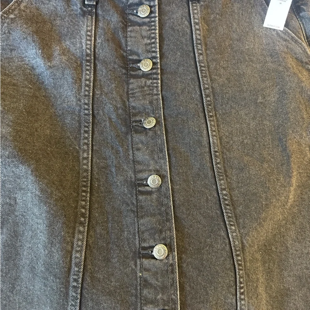 Denim Button-Front Skirt - Picture 4 of 5
